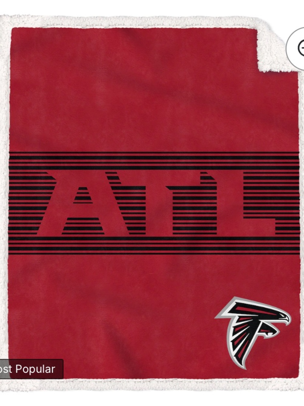 Atlanta Falcons 50" x 60" Center Stripe Sherpa Trim Throw Blanket